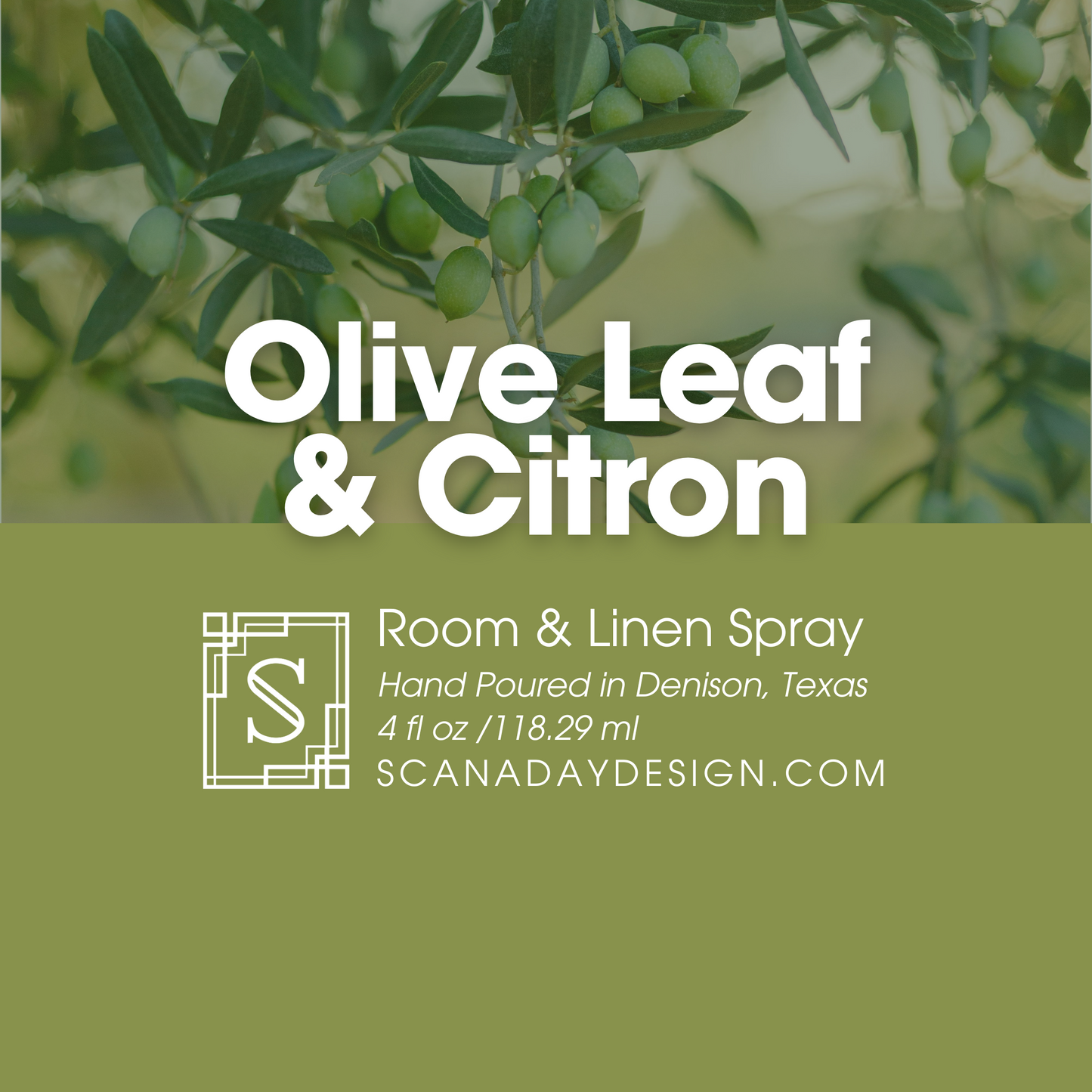 Olive Leaf & Citron | Room & Linen Spray - 4oz