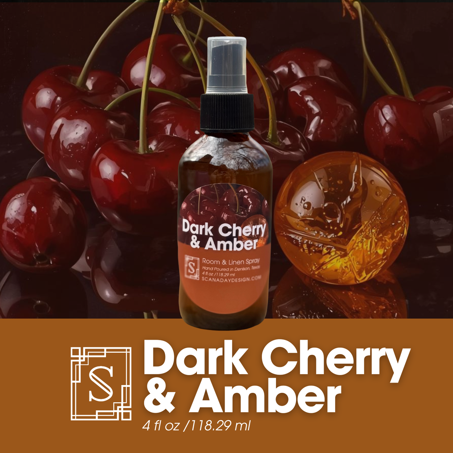 Dark Cherry & Amber | Room & Linen Spray - 4oz